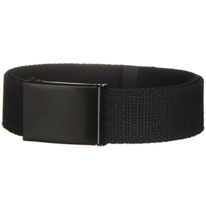 Web belt black clamshell black buckle